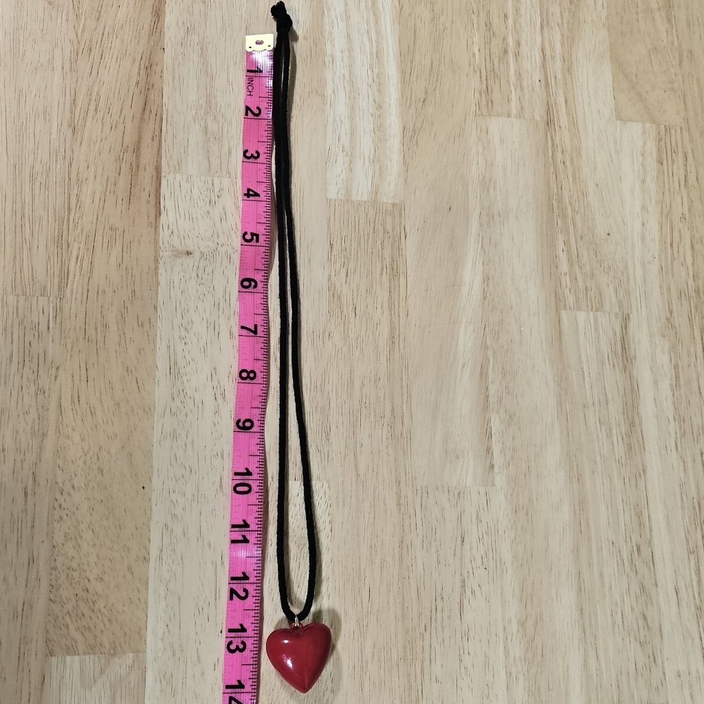 Red Heart Pendant Necklace - Picture 3 of 5
